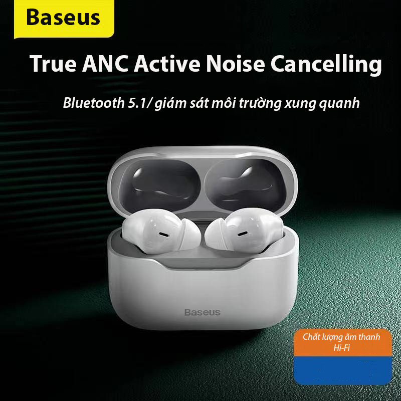 Tai nghe TWS chống ồn chủ động Baseus SIMU ANC S1 / S1 Pro True Wireless Earphone (Xuyên Âm, Hi Fi/ Stereo, AAC/SBS, Dual Core DSP) - Hàng chính hãng