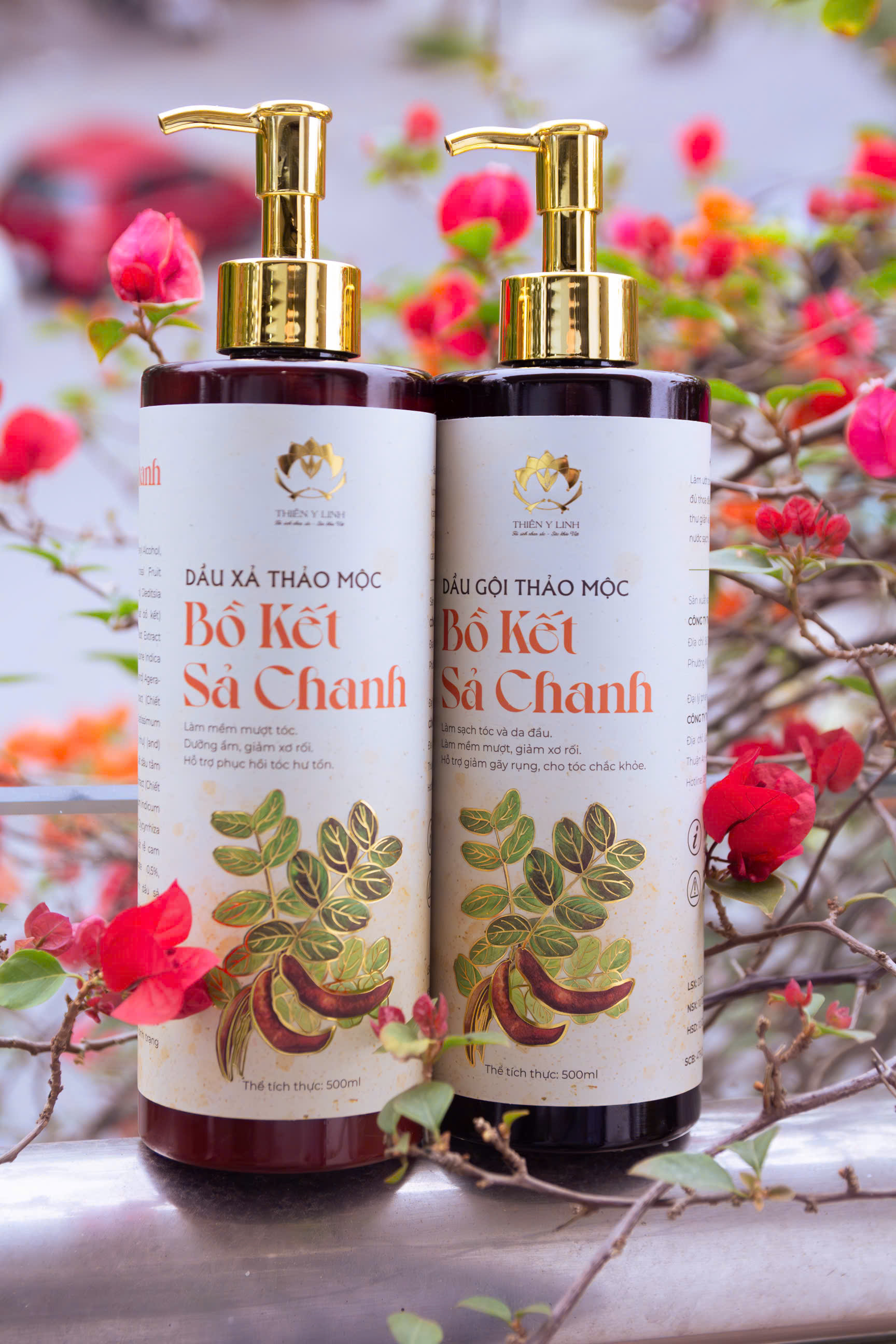 Combo Gội Xả Bồ Kết Sả Chanh thảo mộc phục hồi tóc hư tổn vì uốn nhuộm.