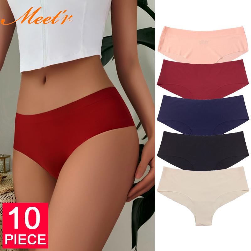 Meet'r 10 Cái/lốc Liền Mạch Quần Bộ Quần Lót Nữ Thoải Mái Dùng Thân Thiết Thời Trang Thấp Tầng Quần Đùi 5 Màu Quần Lót Thả Vận Chuyển