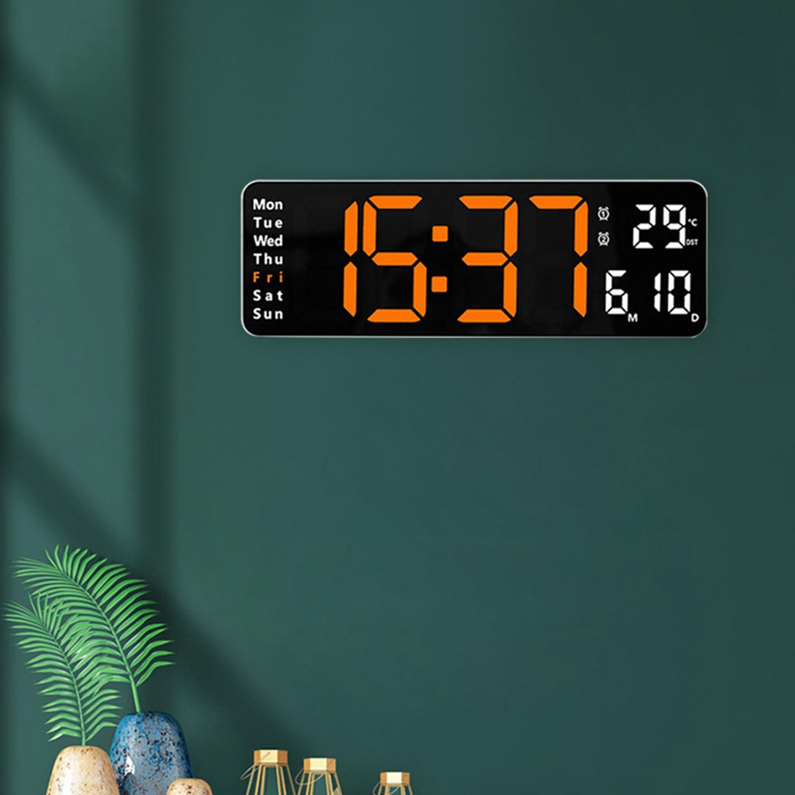 Modern Wall Clock LED Display Mute Hanging Desk Decoration for Home