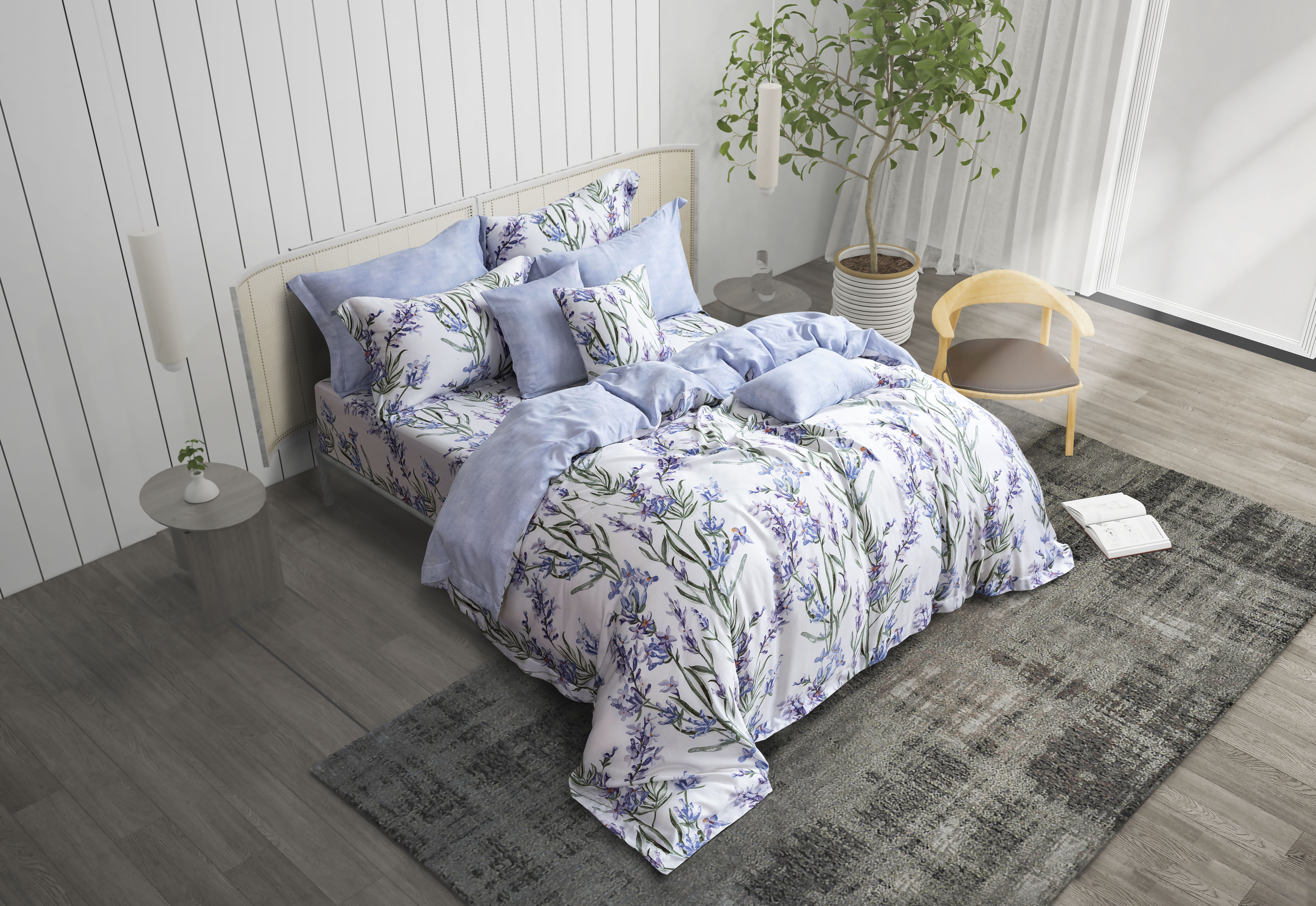 Bộ Ga và kèm Vỏ Chăn Akemi Tencel Modal Ardent Sebelas, gồm 6 món