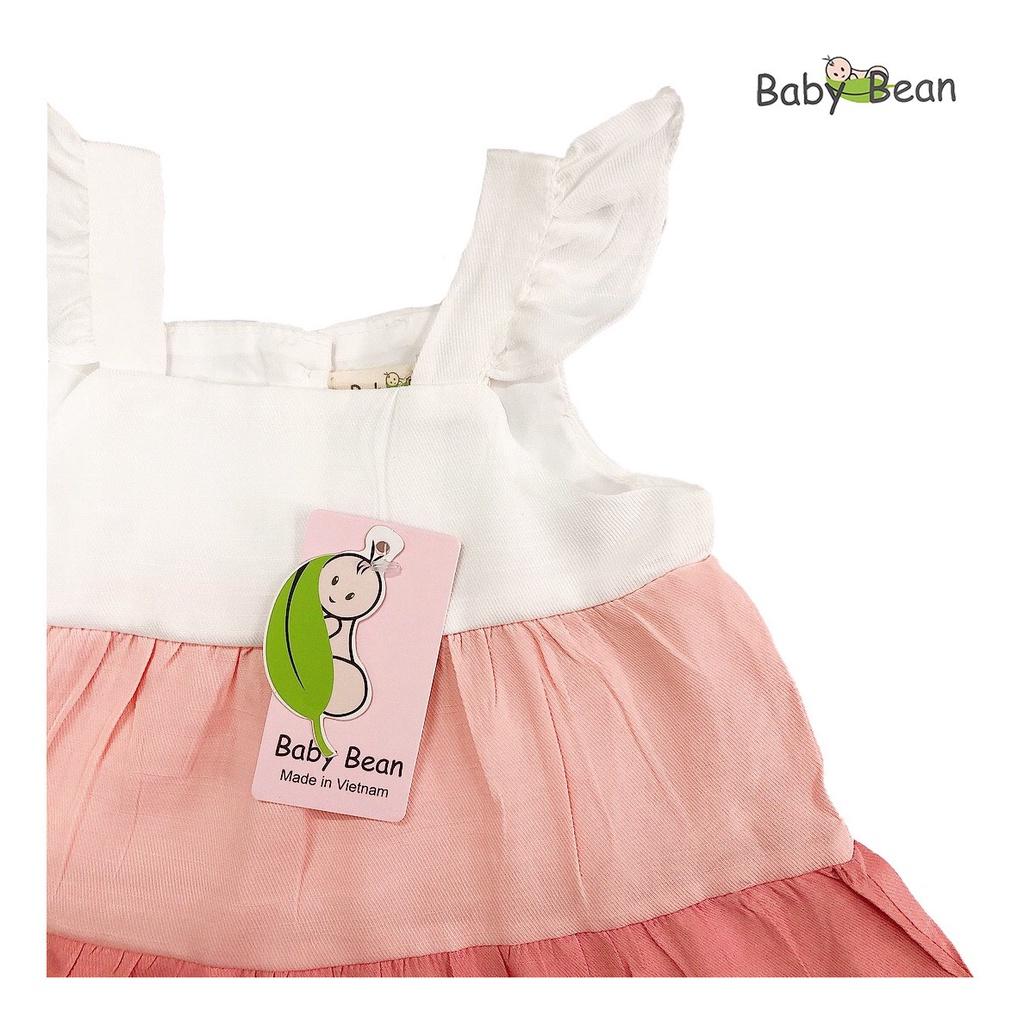 Váy Đầm Linen Cao Cấp 3 Tầng tay Cánh Tiên Bé Gái BabyBean