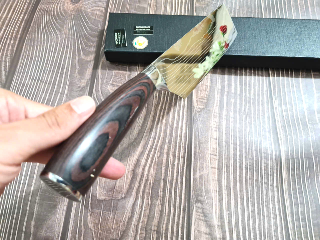 DAO - DAO BẾP NHẬT BẢN USUBA THÉP DAMASCUS MÃ A3 DT125 nt topcoomshop vn