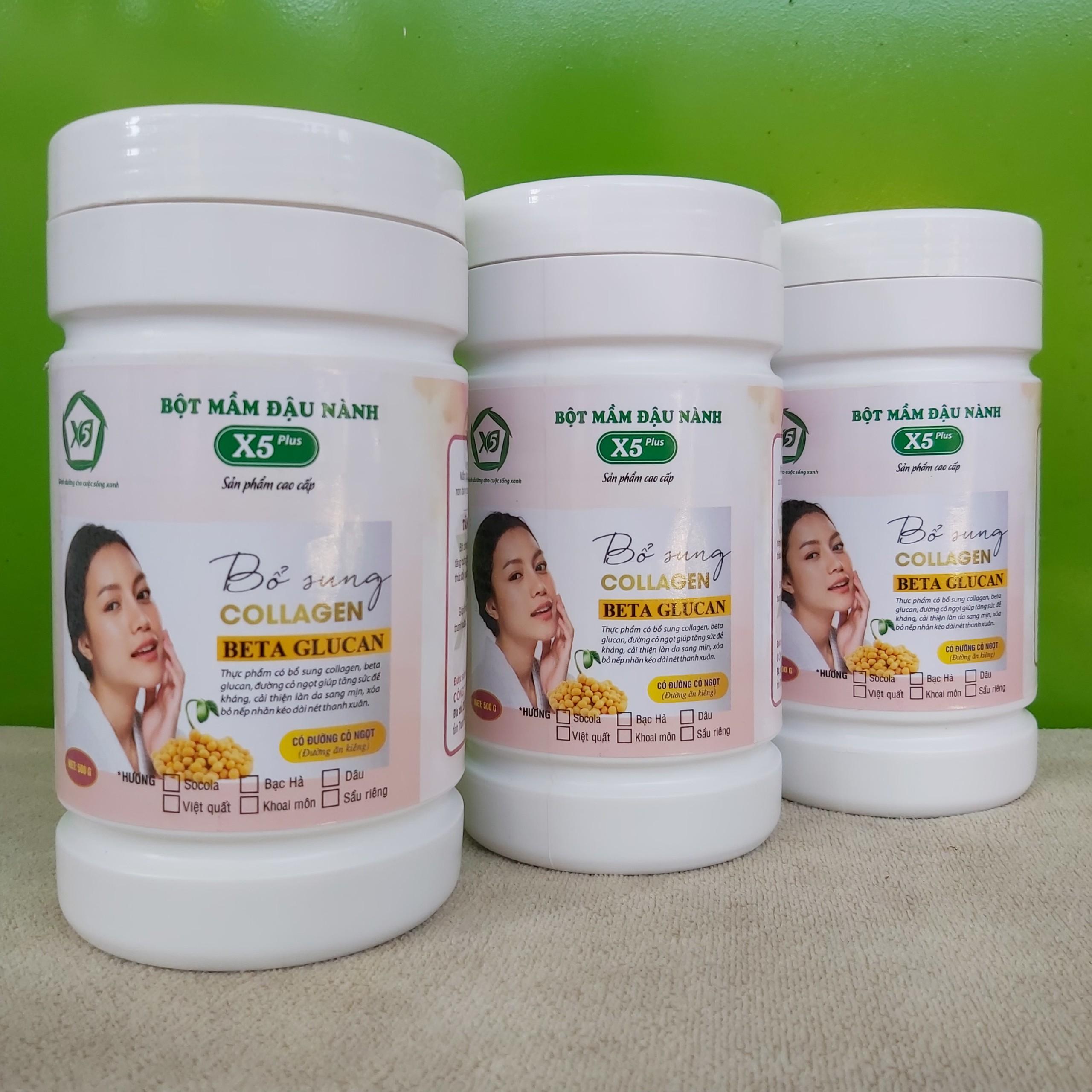 Combo 2 Hộp Bột Mầm Đậu Nành X5 Có Bổ Sung Collagen, Betaglucan