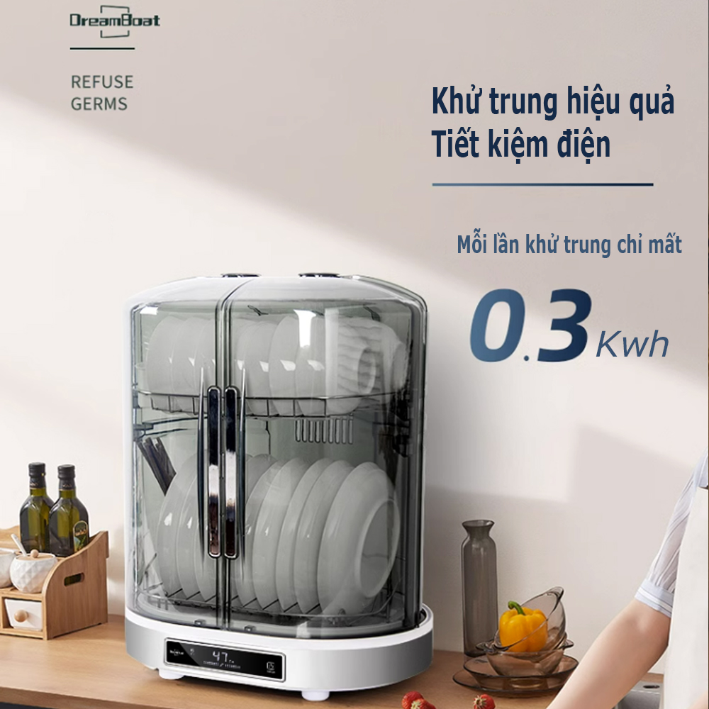 Tủ Sấy Chén Bát, Máy Sấy và Khử Trùng Bát Đũa Bằng ion âm siêu sạch mẫu mới 55L