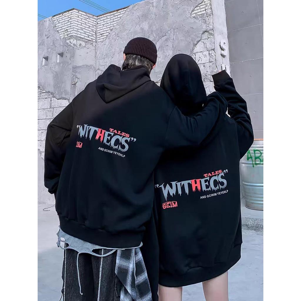 ÁO HOODIE NÓN CHUI ĐẦU NAM NỮ VẢI NỈ NGOẠI IN HÌNH ĐẦU CON DƠI WITCHES MÀU ĐEN SIÊU NGẦU PHONG CÁCH CÁ TÍNH STYLE HÀN CỰC XỊN,ÁO HOODIE THUN NỈ NAM NỮ-JINS STORE