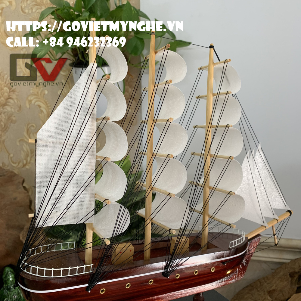 Mô Hình Thuyền Gỗ Chở Hàng Le Belem Thân 30cm - Gỗ Tự Nhiên