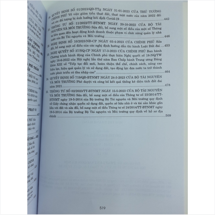 Sách Luật Đất Đai - Quy Định Mới Về Cấp Giấy Chứng Nhận Quyền Sử Dụng Đất, Hồ Sơ Địa Chính, Bồi Thường Hỗ Trợ Tái Định Cư Khi Nhà Nước Thu Hồi Đất - V2242D
