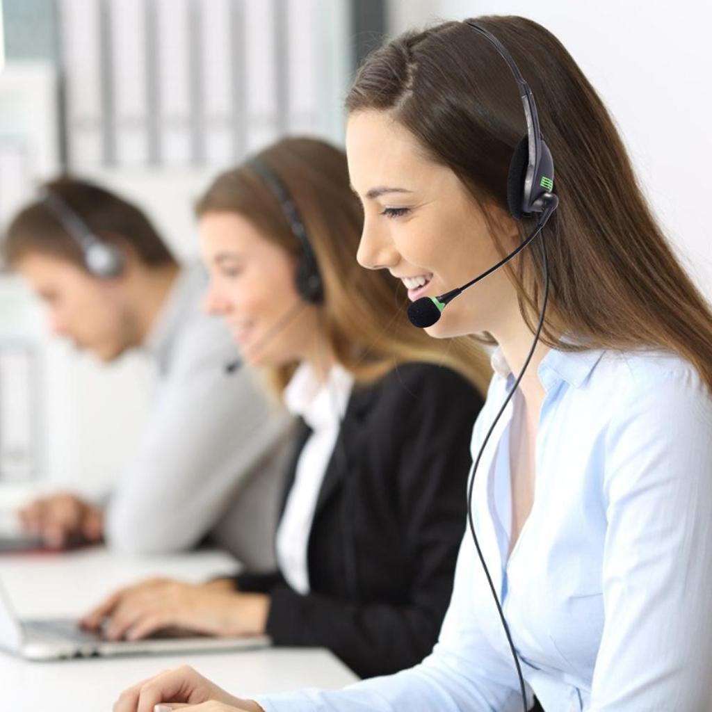 3.5mm Stereo PC Computer Headset with Mic Noise Cancelling for Call Center