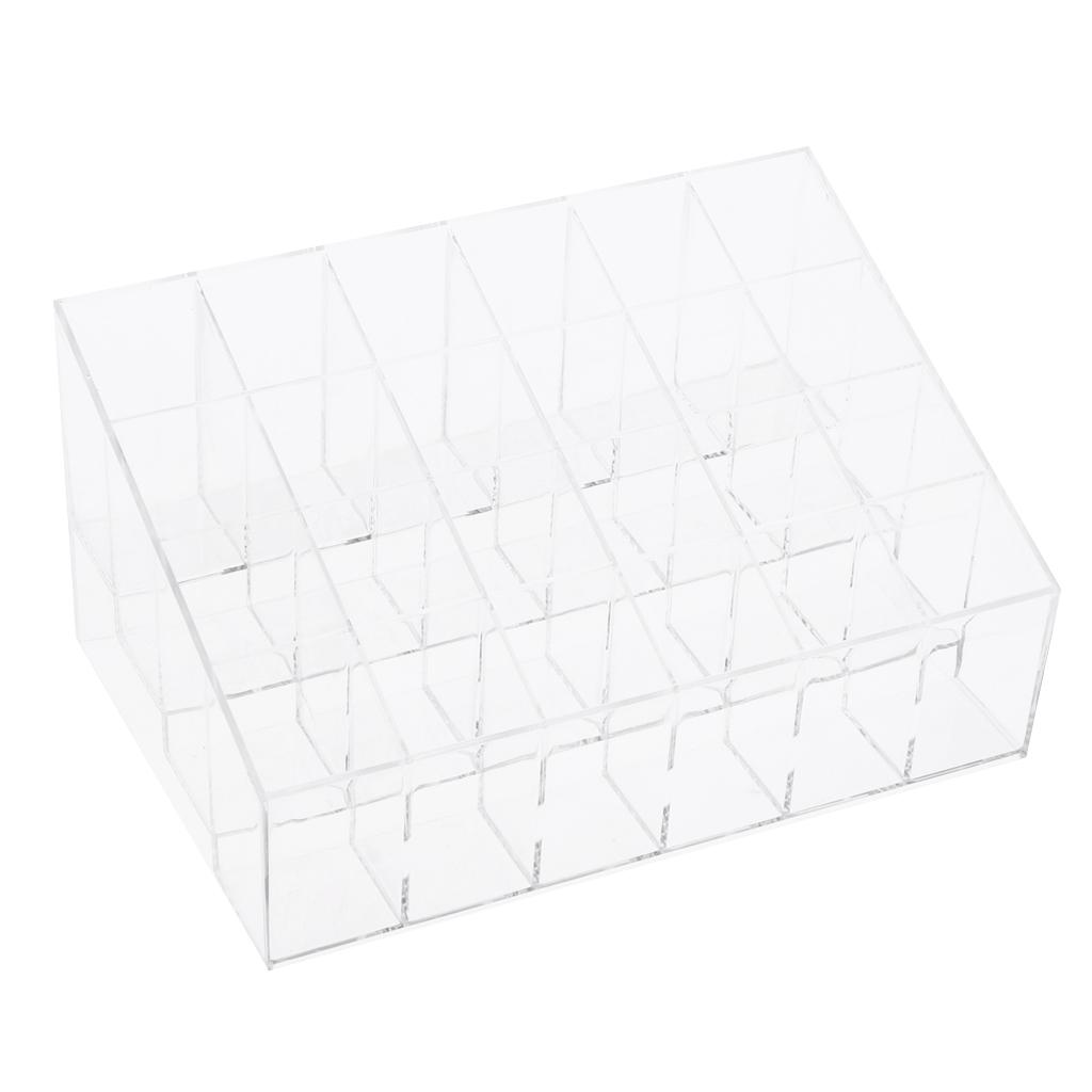 24 Grids Lipstick Nail Polish Holder Display Clear Acrylic Makeup Organizer