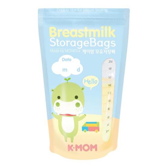 Túi trữ sữa Kmom dung tích 200ml túi zip có khóa 20 túi Km13606