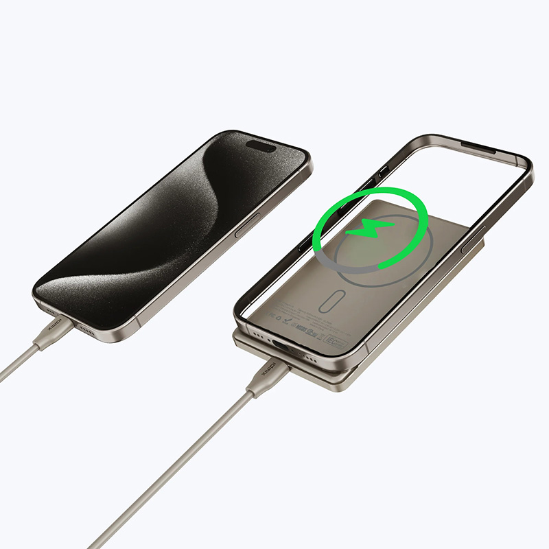 Pin Sạc Dự Phòng Mazer MagAir19 Siêu Mỏng Dung Lượng 5000mAh PD20W Không Dây 15W Hàng Chính Hãng