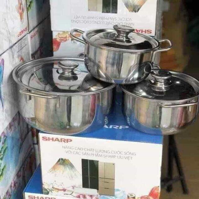 Bộ nồi Sharp 3 chiếc INOX