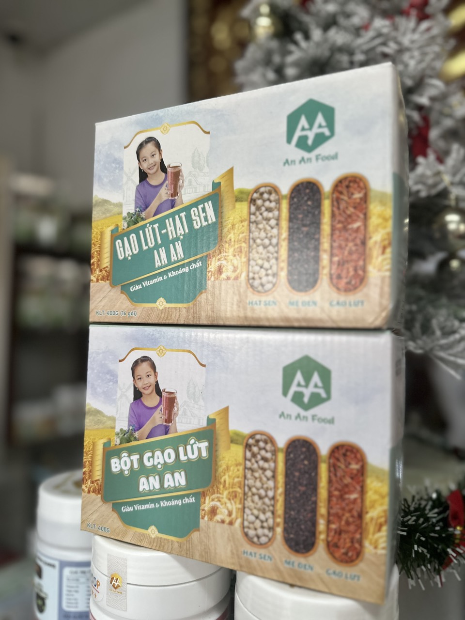 deal hời 2 hộp . Bột gạo lứt-hạt sen-mè đen . bột gạo lứt ANAN thay thế bửa ăn, chăm sóc sức khỏe ,  xương khớp , giấc ngủ