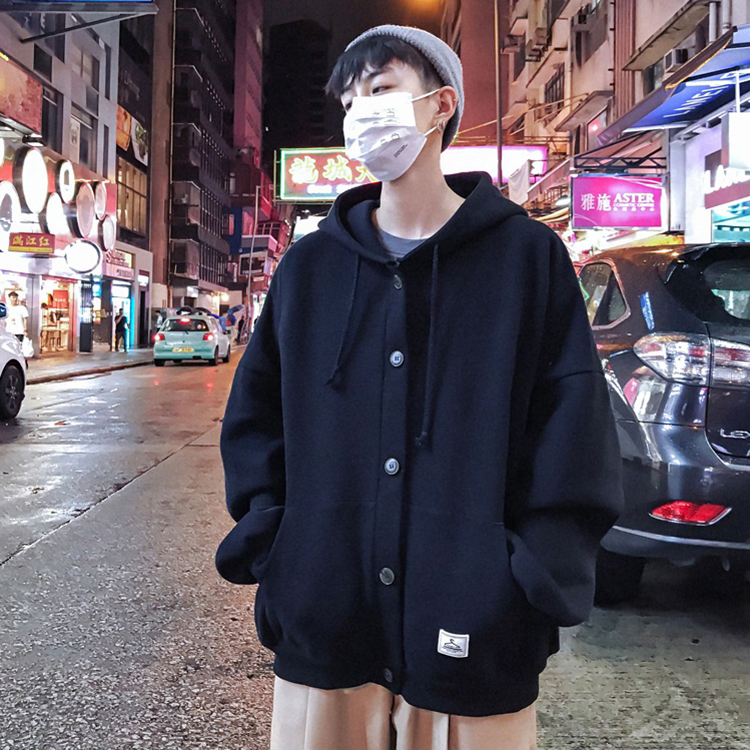 Áo khoác Hoodie Nỉ Bông Khuy 2 màu ( Unisex nam nữ đều mặc được