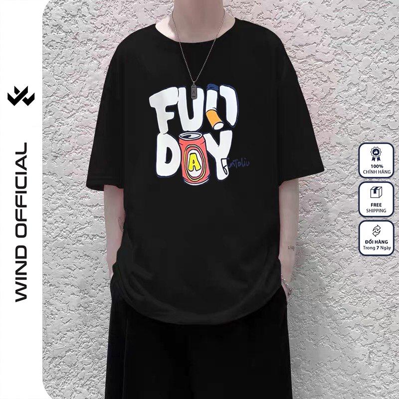 Áo thun tay lỡ Wind phông unisex form rộng FUNDAY nam nữ oversize ulzzang