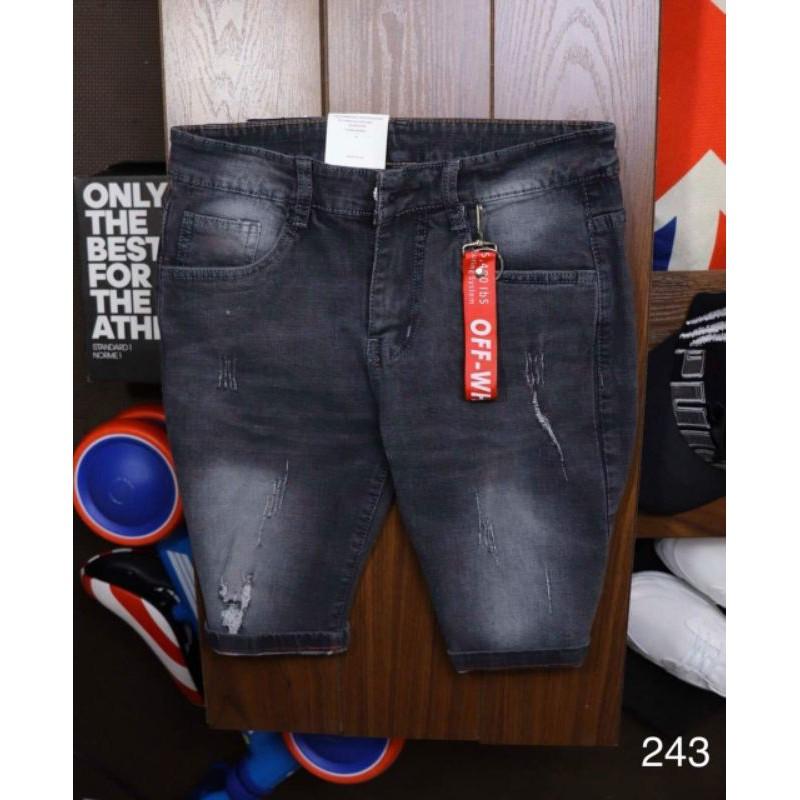 Quần short jeans nam cao cấp rách wax 1