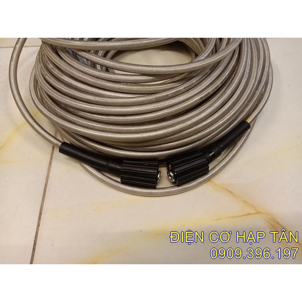 Dây xịt rửa xe cao áp trắng 8m – 10m- 15m – 20m – 30m - 50m hai đầu răng 22mm