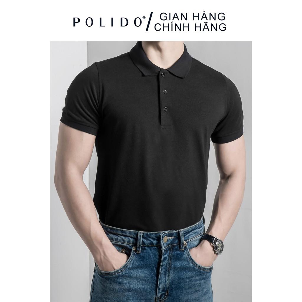 Áo Polo Nam Trơn Basic Màu Đen Form Slimfit Vải Cotton 100% Co Giãn Thấm Hút