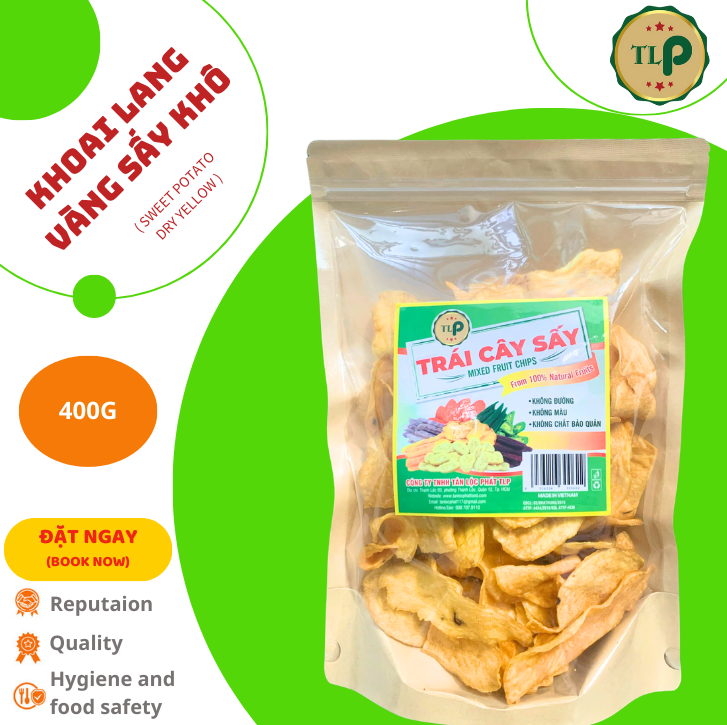 KHOAI LANG VÀNG SẤY KHÔ TÂN LỘC PHÁT COMBO 2 BỊCH - MỖI BỊCH 200G
