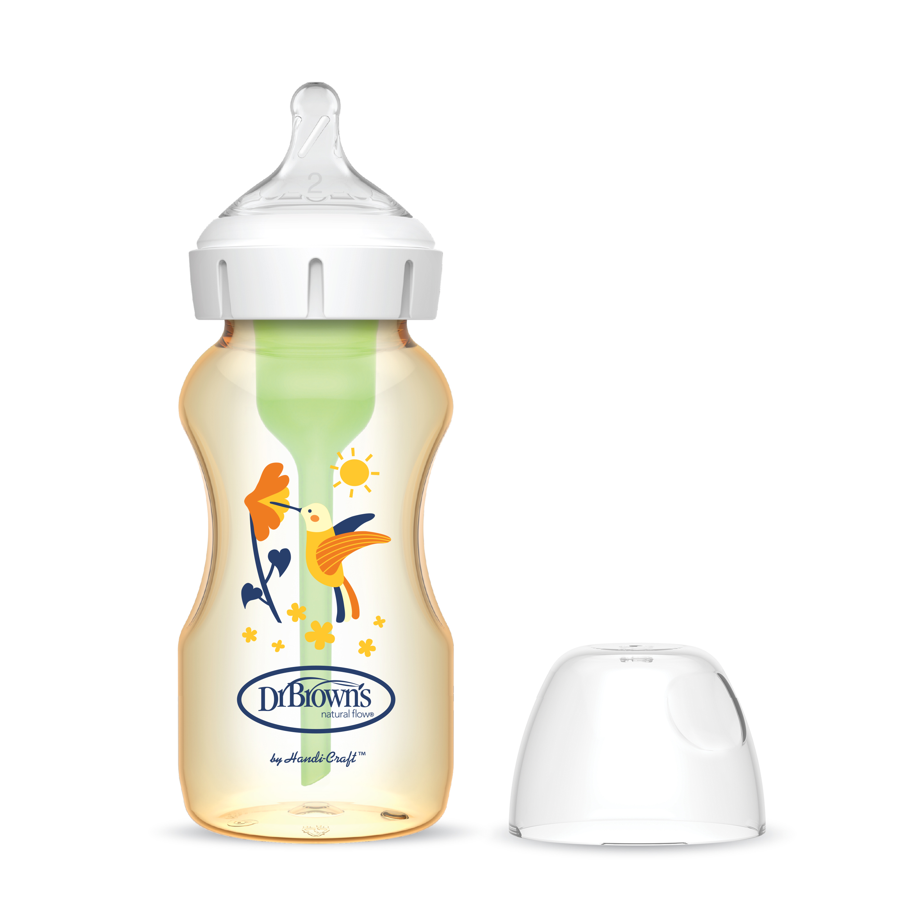 [ Không vỏ hộp + Có cọ rửa bộ van khí ] Bình sữa Dr.Brown's cổ rộng, nhựa PPSU, 270ml