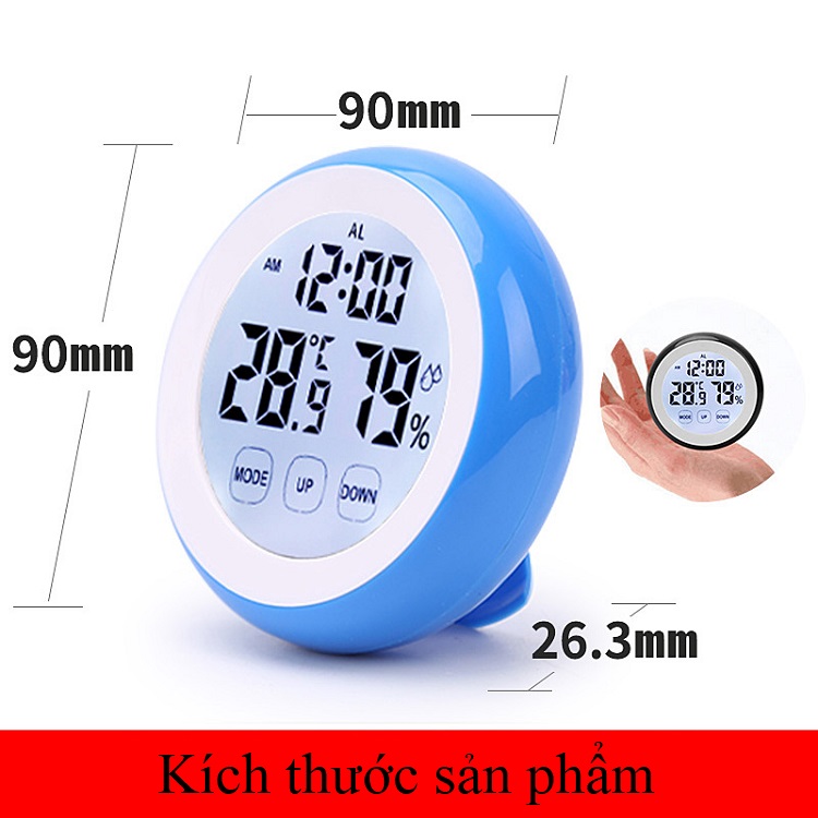 Đồng hồ báo thức, đo nhiệt độ, độ ẩm để bàn hoặc treo tường V2