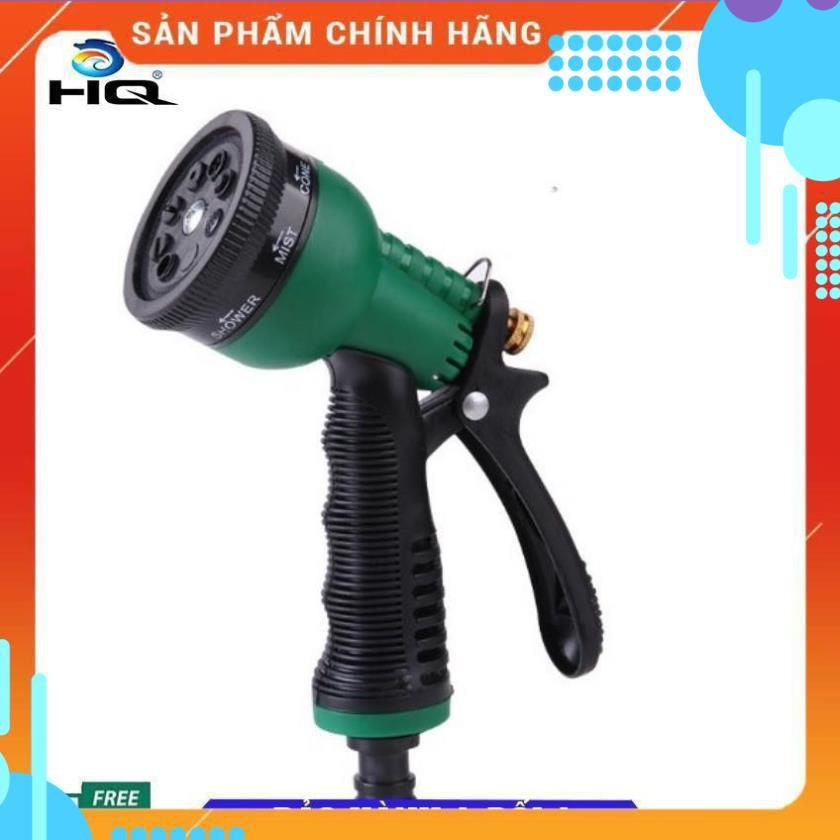 Vòi xịt rửa xe,Vòi phun nước tưới cây tăng áp thông minh 8 chế độ 815576 (cút vàng,nối xanh - dây xanh)