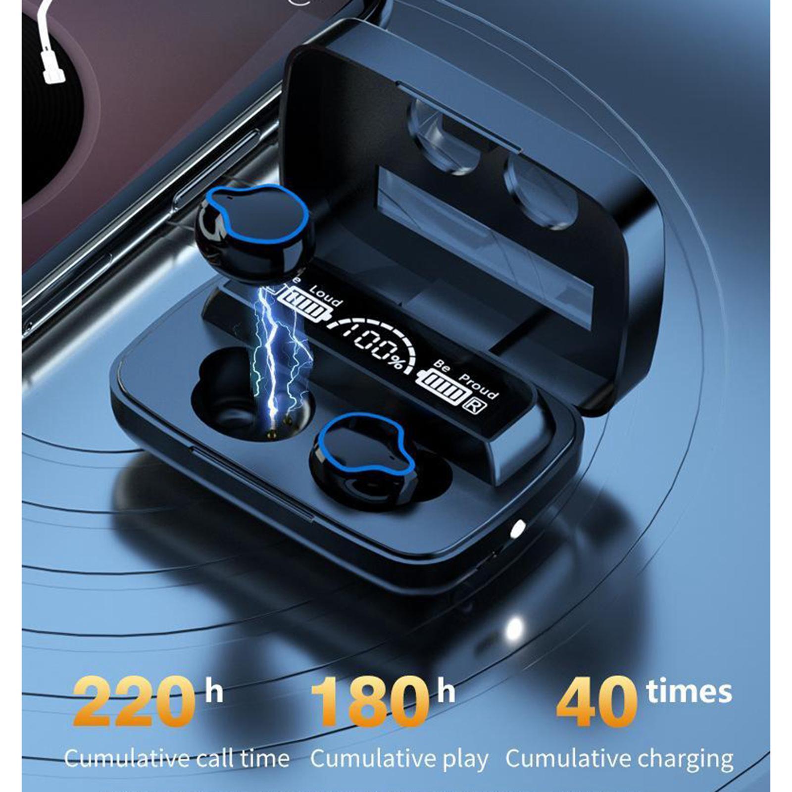 Stylish Invisible Wireless Earbuds Bluetooth5.1 Stereo HiFi LED Display M9