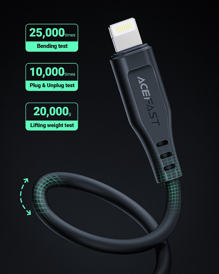 Cáp Acefast USB-C to Light.ning dài 0.3m - DC3-01 Hàng chính hãng Acefast