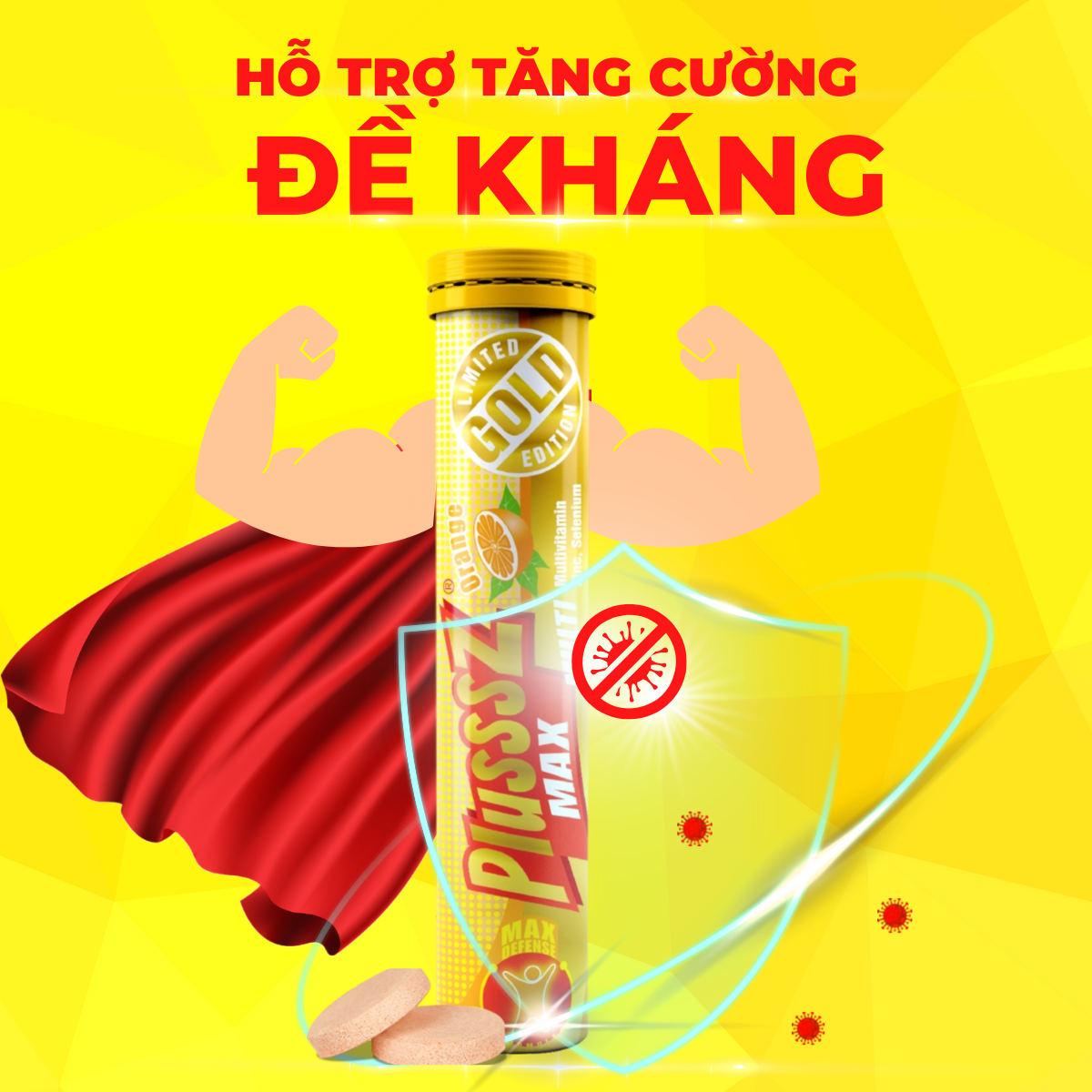 {COMBO2TUYP} Viên sủi Plusssz Max Multivitamin hương vị Cam không đường bổ sung vitamin C và khoáng chất dạng hòa tan, dễ hấp thu hỗ trợ tăng cường đề kháng, vững vàng sức khỏe (Tuýp 20 viên sủi).