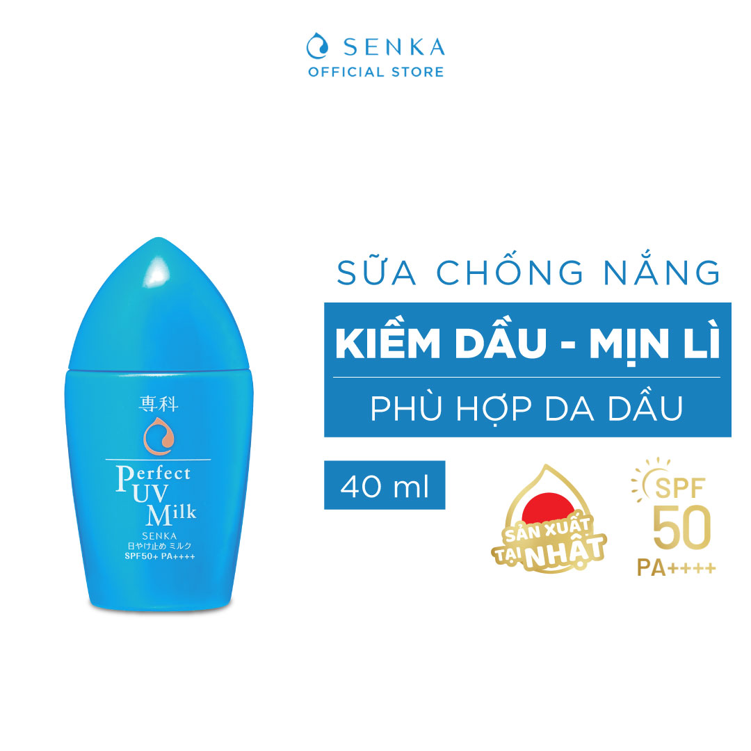 Kem Chống Nắng Dạng Sữa Senka Perfect UV Milk SPF 50+, PA++++ 41095 (40ml)