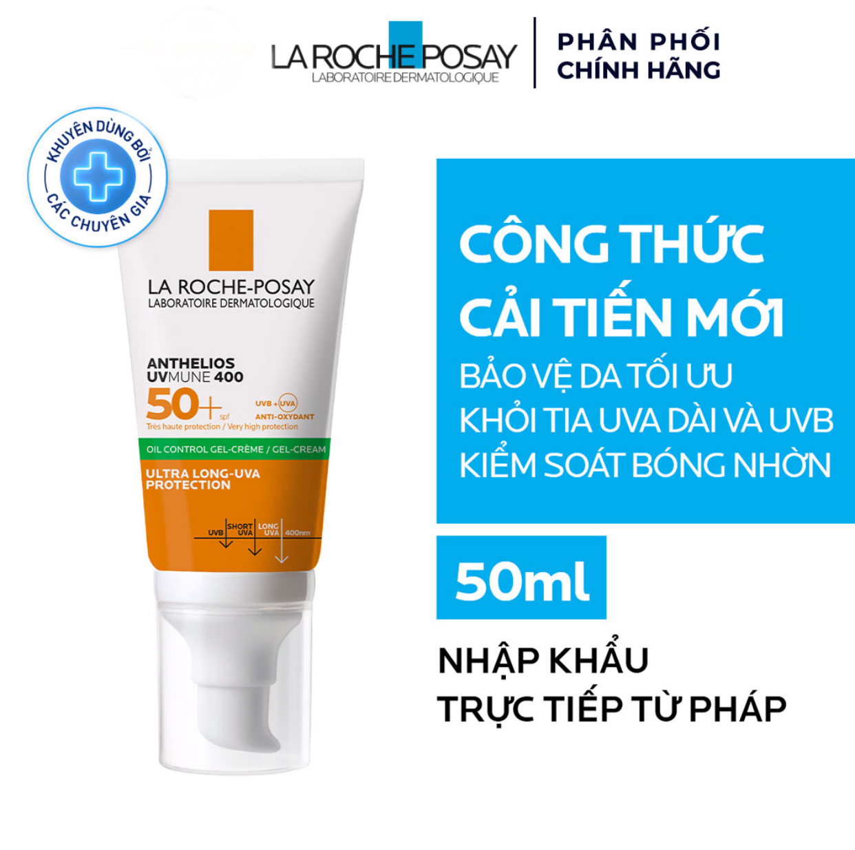 Kem Chống Nắng Kiểm Soát Dầu Có Mùi La Roche Posay Anthelios XL Dry Touch 50ml