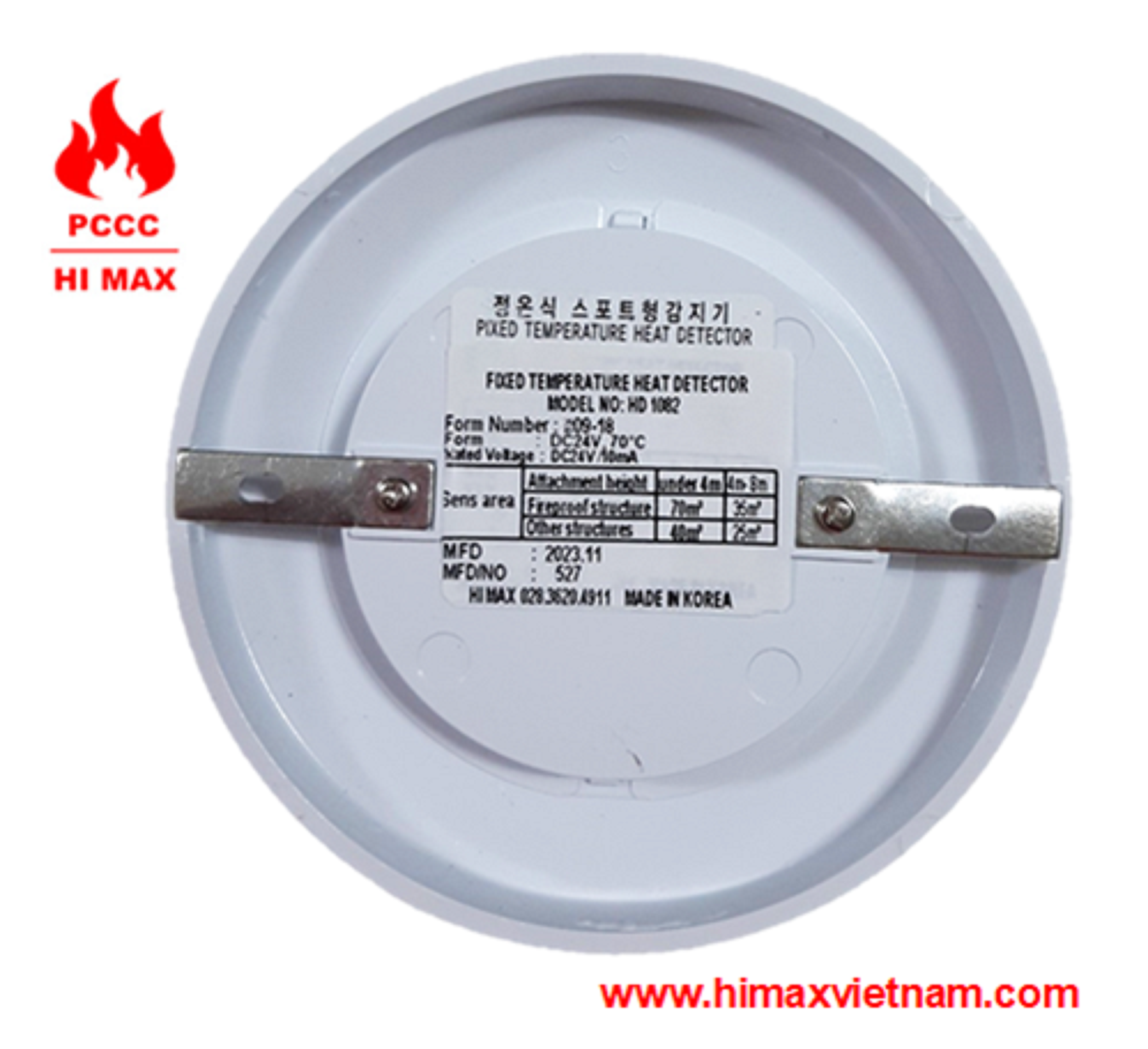 Đầu báo nhiệt cố định hi max HD1082 (Kèm đế)