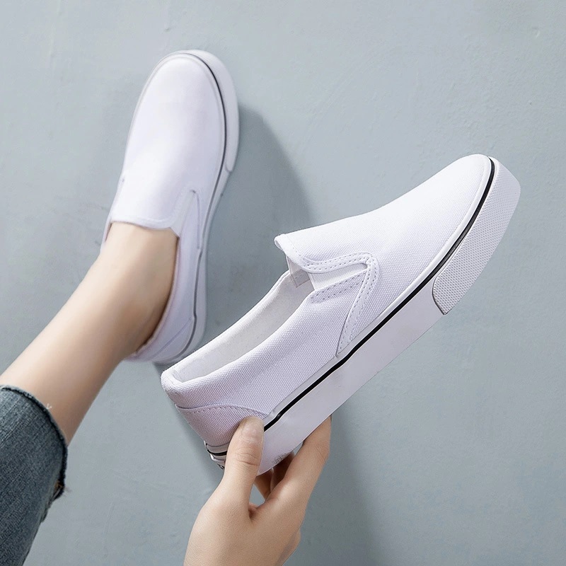 Slip on nữ - Giày lười vải nữ LEiNiER - Chất liệu vải bố 3 màu (đen), (trắng) và (đen tuyền) - Mã SP 227