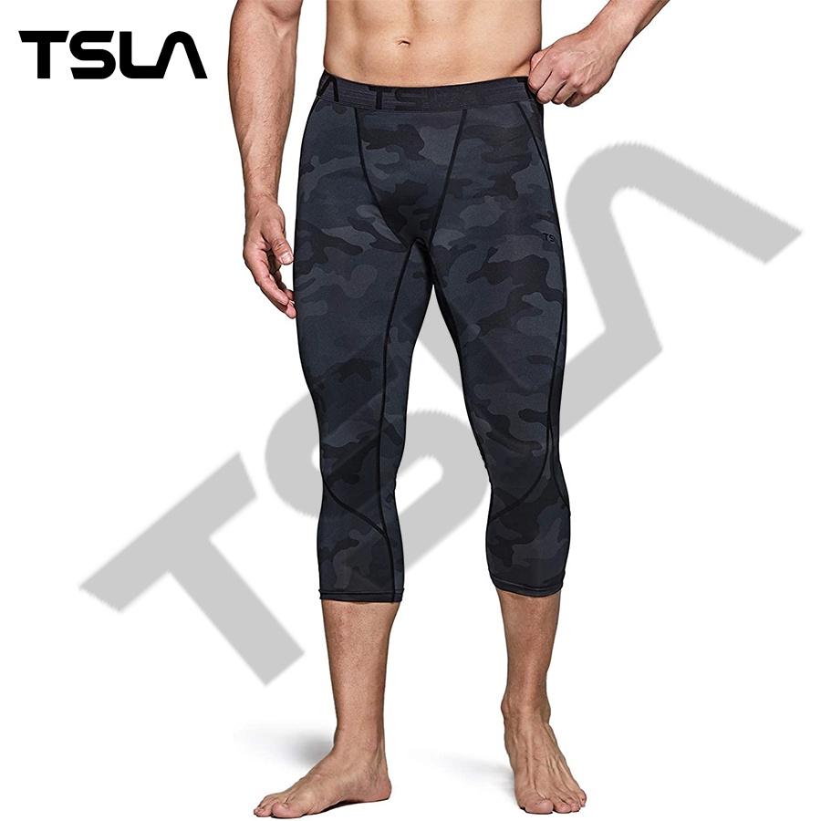 Quần legging Pro Combat thể thao nam bó cơ TSLA dạng lửng co giãn 4 chiều TSL2013