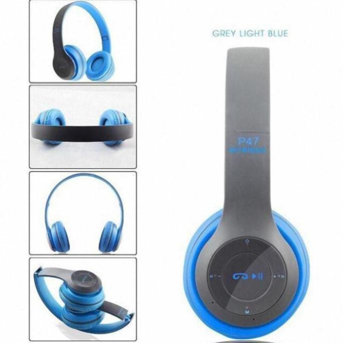 TAI NGHE BLUETOOTH P47 CHỤP TAI - có khe cắm thẻ nhớ - Màu ngẫu nhiên