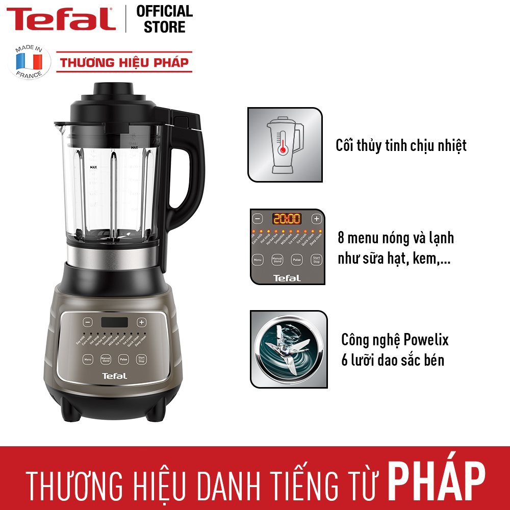 Máy làm sữa hạt, xay sinh tố và nấu đa năng Tefal BL967B66, 1300W, 1.75L - Hàng chính hãng