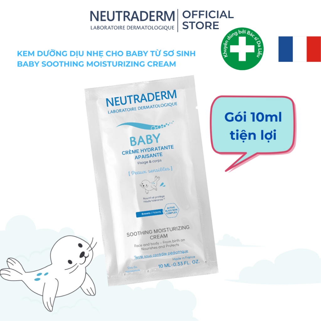 Gói 10ml - Kem Dưỡng Ẩm Dịu Êm Cho Bé NEUTRADERM Soothing Moisturizing Cream