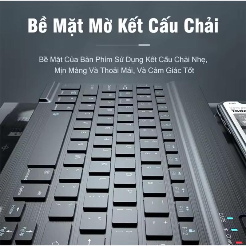 Combo bàn phím và chuột bluetooth không dây sạc type C mini 10 inch cho điện thoại - hàng nhập khẩu