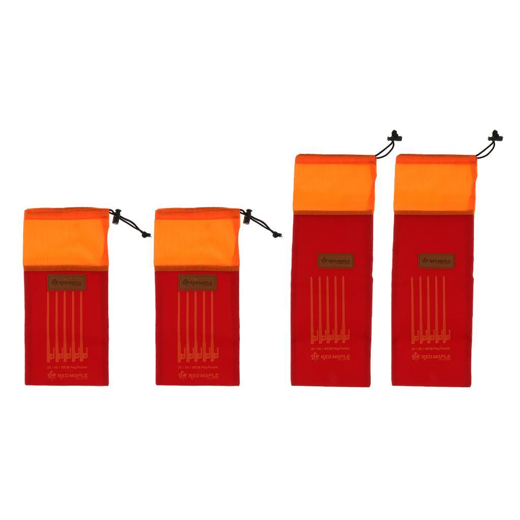 4 Pieces Heavy Duty Tent Nail and Hammer Storage Bag, Oxford Camping Stakes Pegs Pouch Holder Case - Tent Pegs Not Included