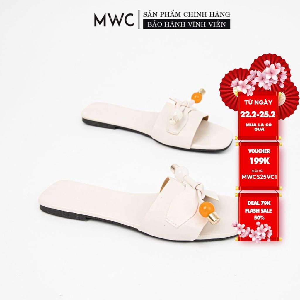 DÉP NỮ THỜI TRANG MWC - DÉP NỮ CHỮ H ĐẾ BỆT - DÉP LÊ NỮ PHỐI PHỤ KIỆN- DÉP NỮ QUAI NGANG SIÊU XINH SIÊU HOT NUDE - 3358