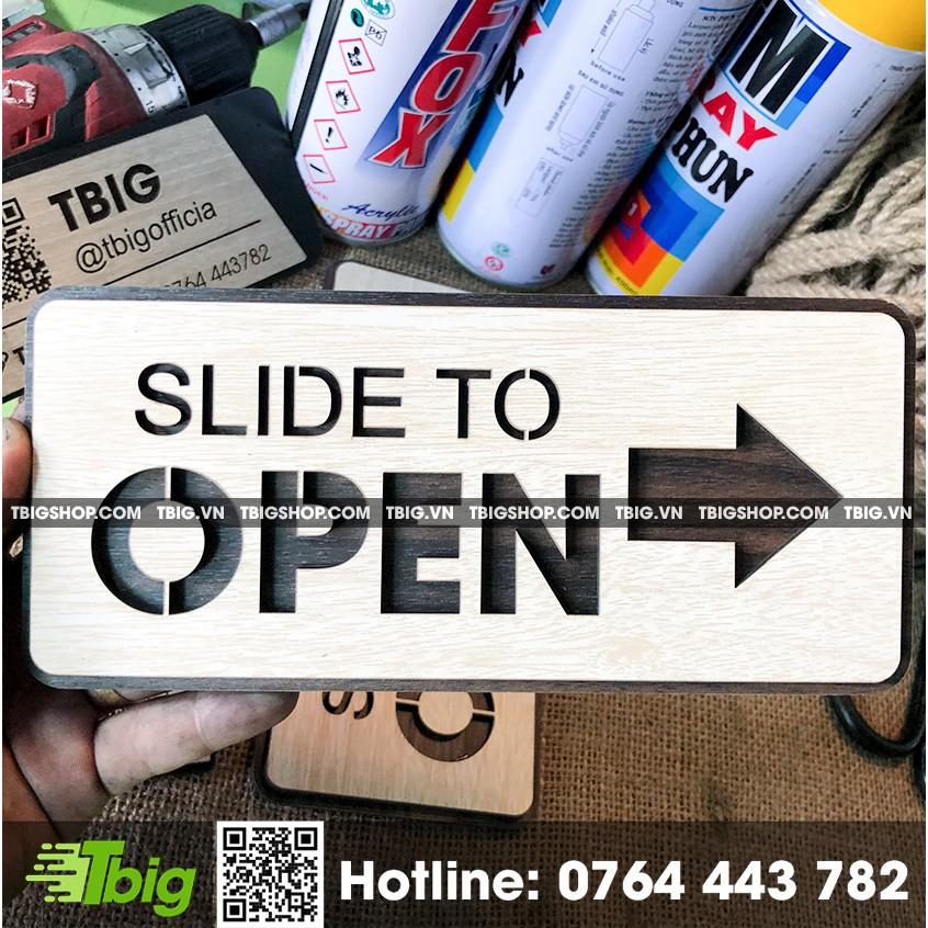 Bảng Slide to open gắn cửa