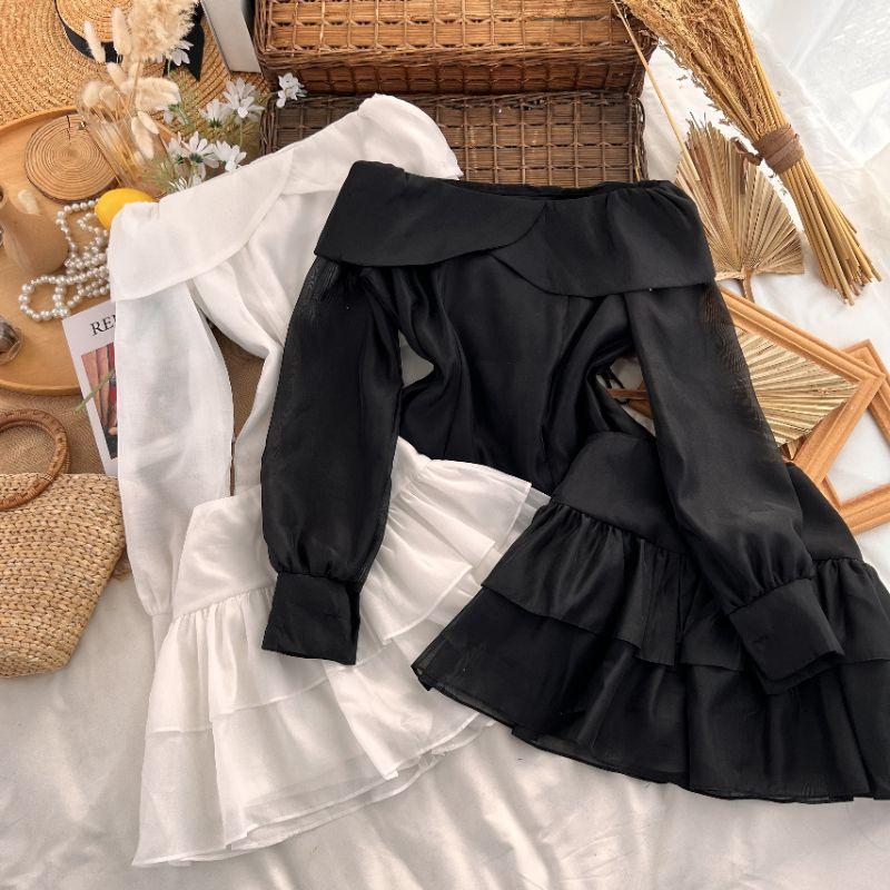 SET ÁO BẸT VAI+ CHÂN VÁY TẦNG