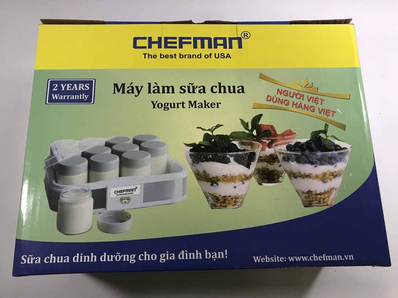 Máy làm sữa chua Chefman CM-311T cao cấp 12 cốc-Hàng chính hãng