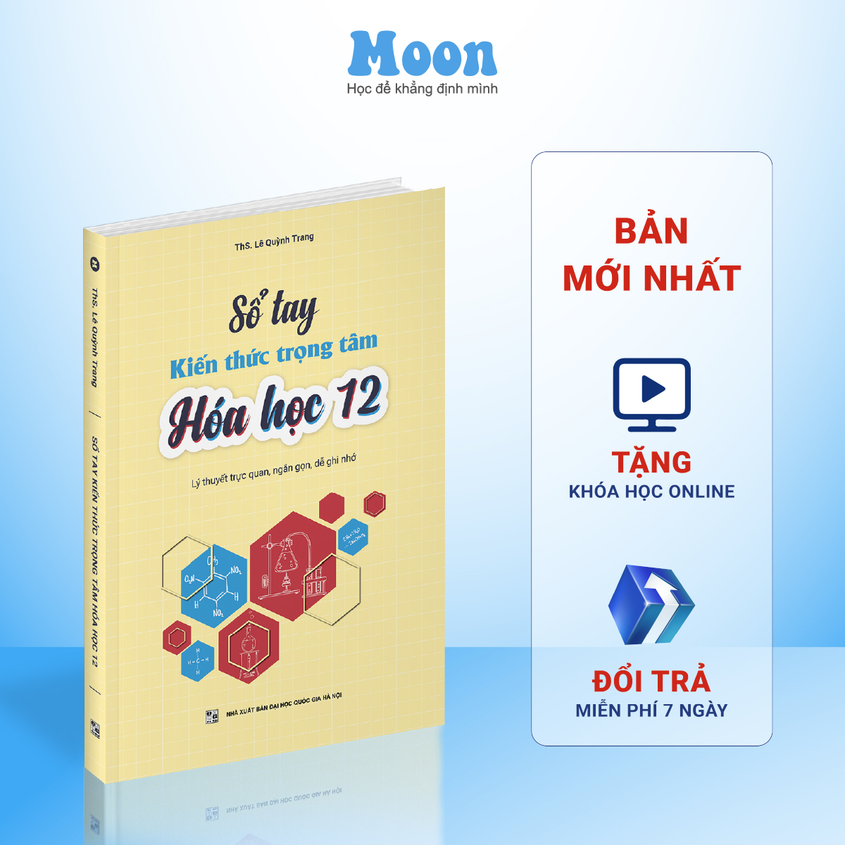 Sổ tay kiến thức trọng tâm hoá học 12, công thức giải nhanh hoá ôn thi THPT moonbook