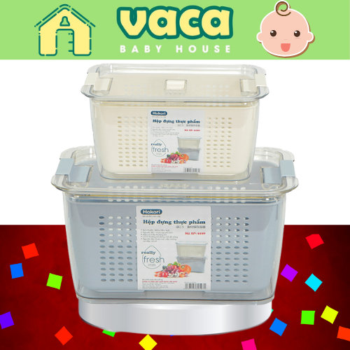 Bộ 2 Hộp Nhựa Kèm Rổ Bảo Quản Thực Phẩm
