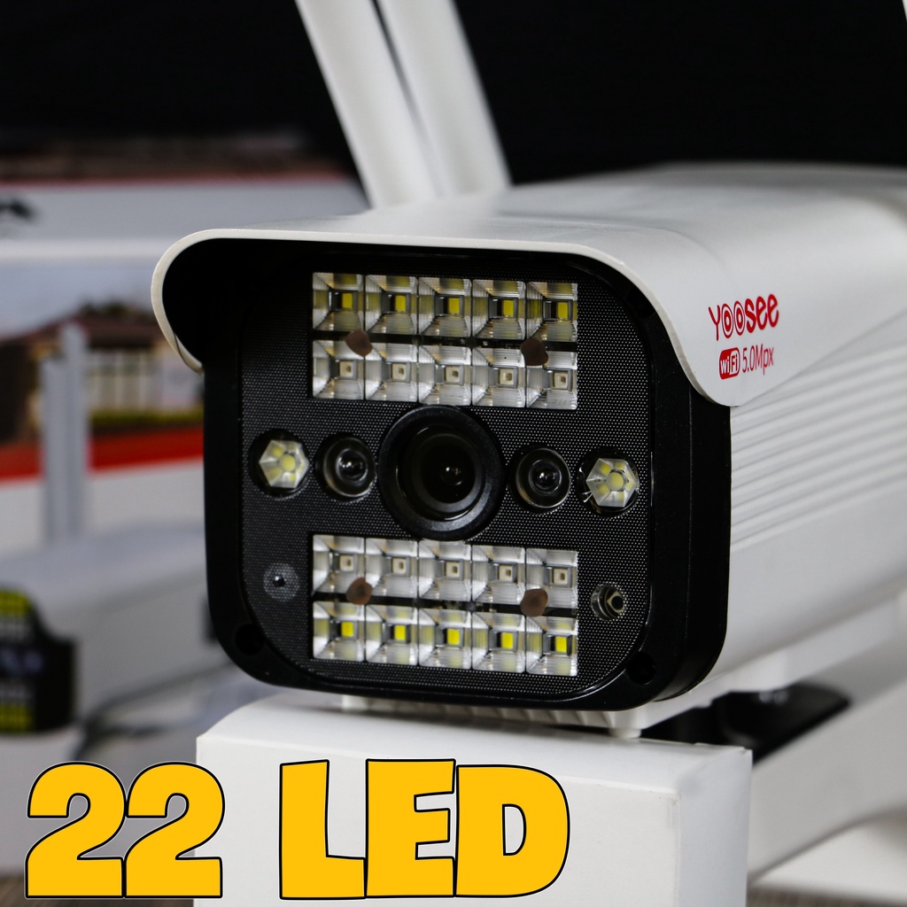 Camera IP Yoosee Thân Xoay Zoom 8X Siêu Nét 5.0Mpx 22 Led 4 Râu Hồng Ngoại, Ban Đêm Có Màu Chống Nước Đàm Thoại 2 Chiều Full Box Hàng Chính Hãng