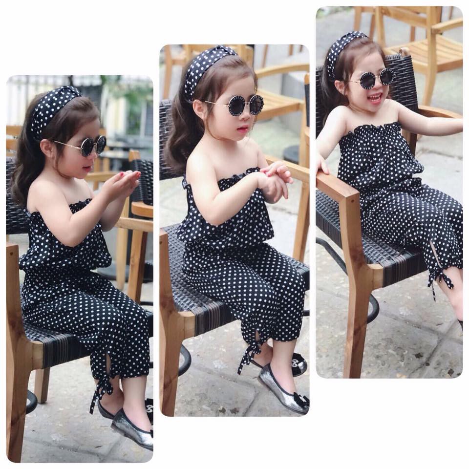 Bộ đồ lanh kèm khăn turban cực xinh xắn cho bé gái - Giao màu ngẫu nhiên