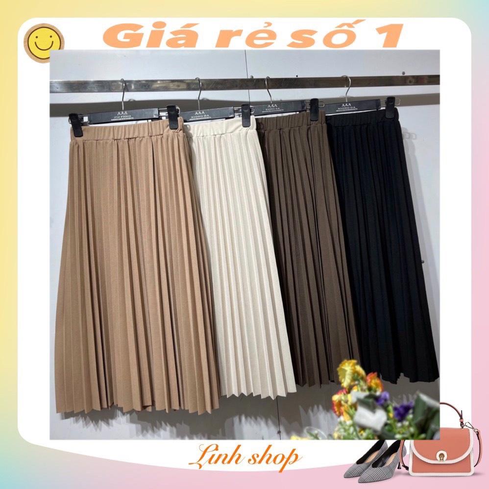 Chân váy️ Hottrend️ xếp ly dáng dài, hàng QCCC, rất dễ phối đồ