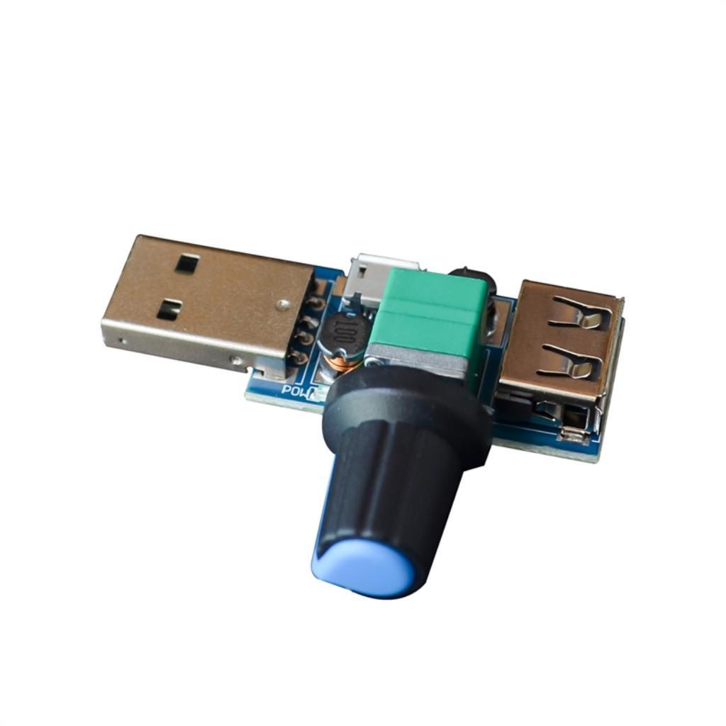 USB Fan Stepless Speed Controller Regulator Module DC 4-12V to 2.5-8V 5W